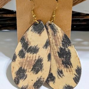 Leopard Print Teardrop Earrings
